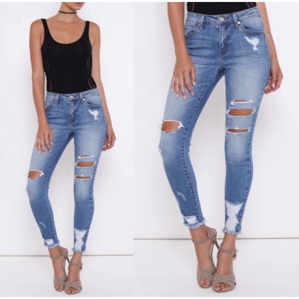 SALE KANCAN MI-RISE DISTRESSED 👖SKINNY SZ 27 - Picture 4 of 4